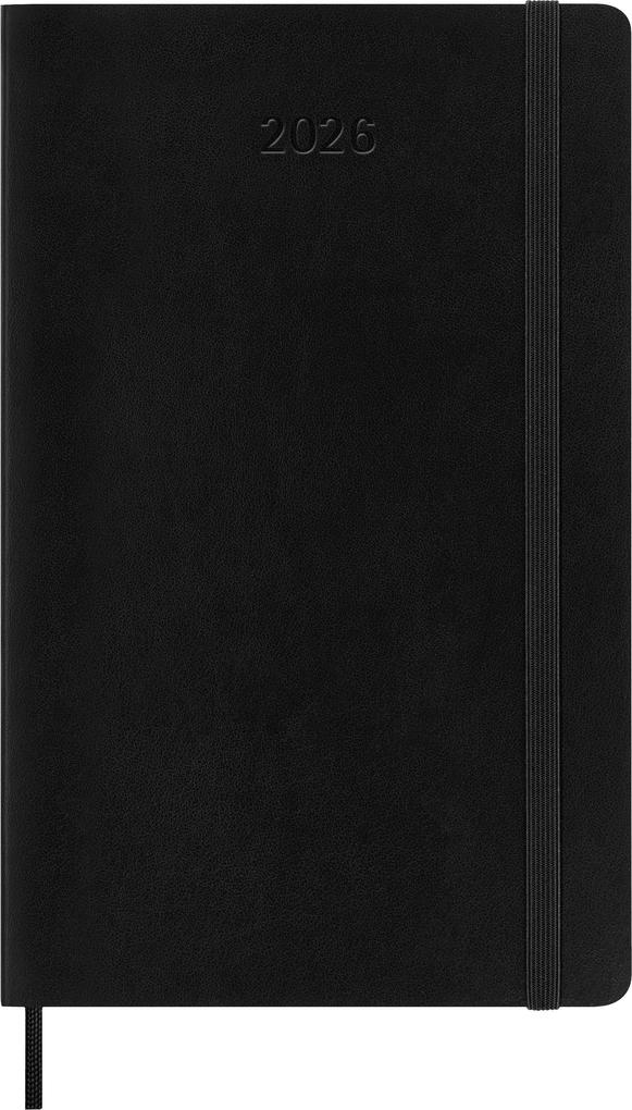 Produktbild: Moleskine 12 Monate Wochen Notizkalender 2026, Large/A5, 1 Wo = 1 Seite, rechts linierte Seite, Weicher Einband, Schwarz