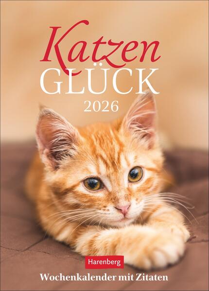 Produktbild: Katzenglück Wochenkalender 2026 - mit Zitaten