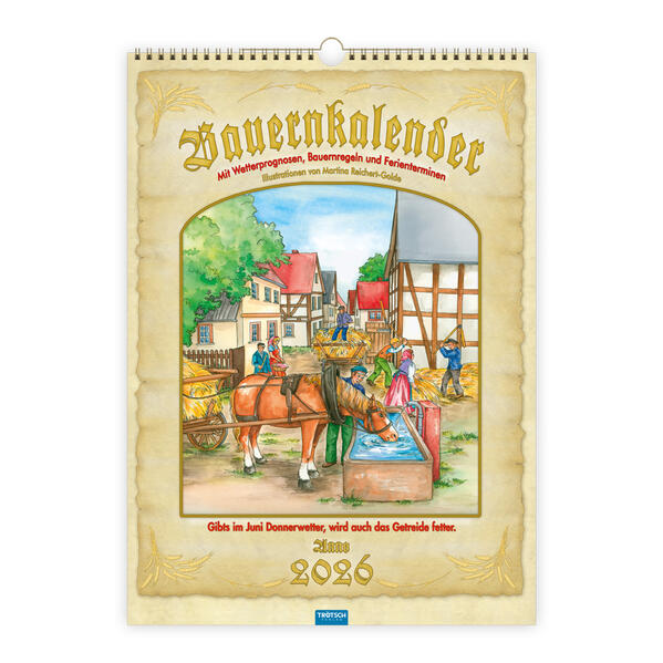 Produktbild: Trötsch Großbildkalender Bauernkalender 2026 mit Wetterprognosen Bauernregeln und Ferienterminen