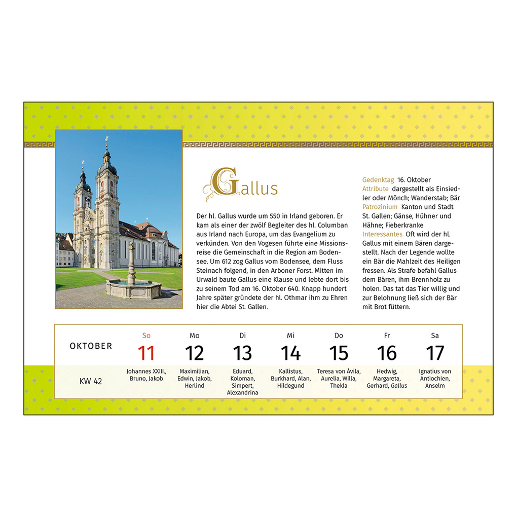 Weitere Ansicht: Der neue Heiligenkalender 2026