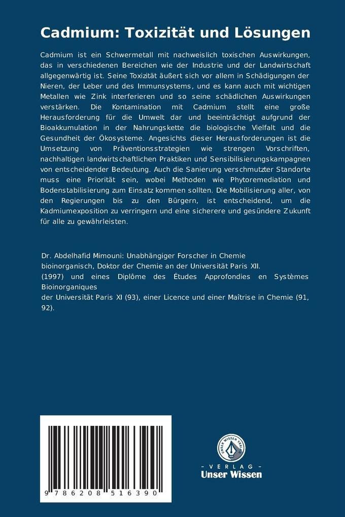 Weitere Ansicht: Cadmium: Toxizität und Lösungen | Abdelhafid Mimouni