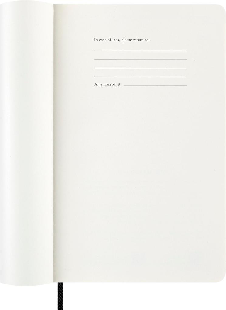 Weitere Ansicht: Moleskine 12 Monate Wochen Notizkalender 2026, Large/A5, 1 Wo = 1 Seite, rechts linierte Seite, Weicher Einband, Schwarz