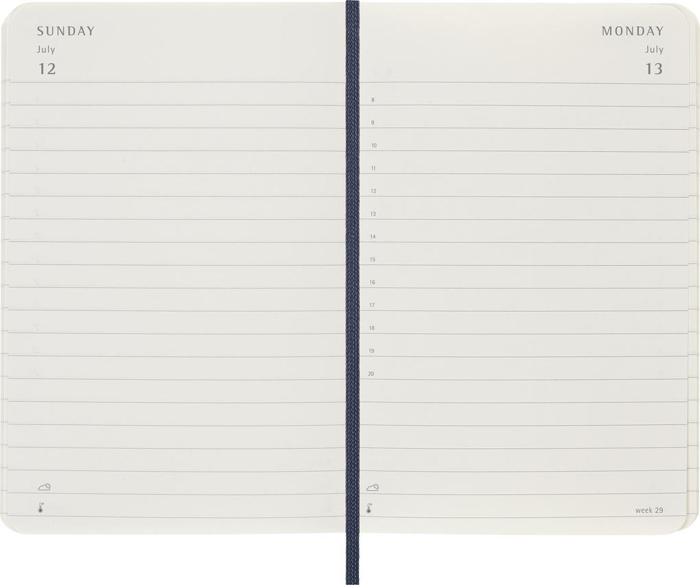 Weitere Ansicht: Moleskine 12 Monate Tageskalender 2026, Pocket/A6, 1 Tag = 1 Seite, Weicher Einband, Saphir