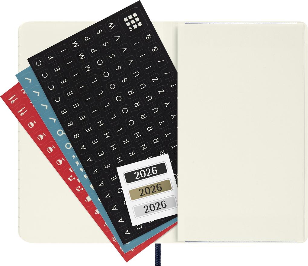 Weitere Ansicht: Moleskine 12 Monate Tageskalender 2026, Pocket/A6, 1 Tag = 1 Seite, Weicher Einband, Saphir