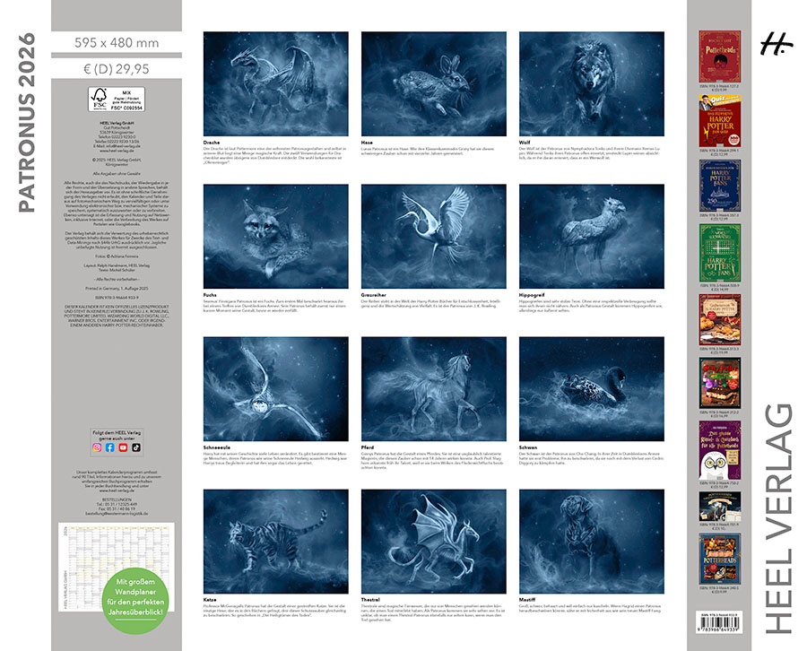 Weitere Ansicht: Patronus Kalender für Potterheads 2026 XXL-Wandkalender | Adriana Ferreira
