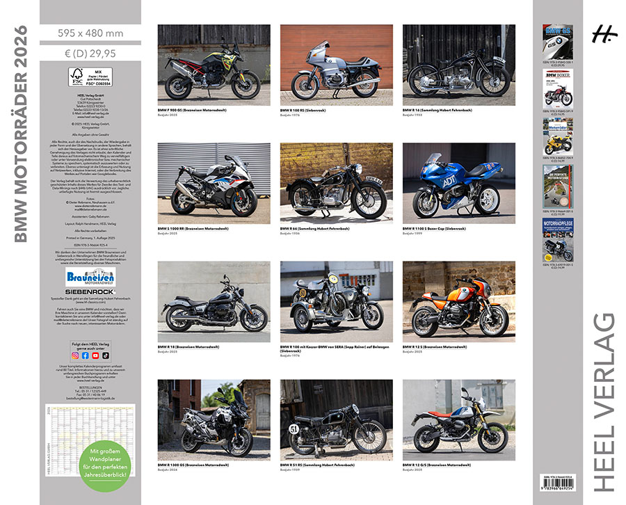 Weitere Ansicht: BMW Motorräder Kalender 2026 | Dieter Rebmann