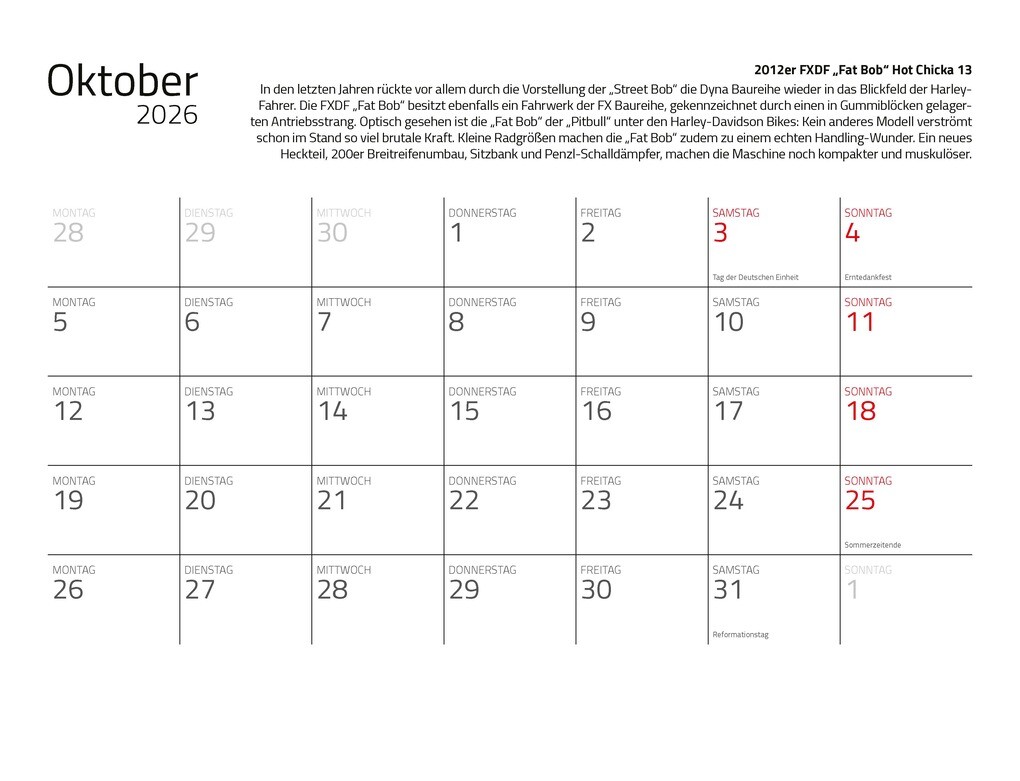 Weitere Ansicht: Kalender Best of Harley Davidson 2026 Eintragkalender | Dieter Rebmann