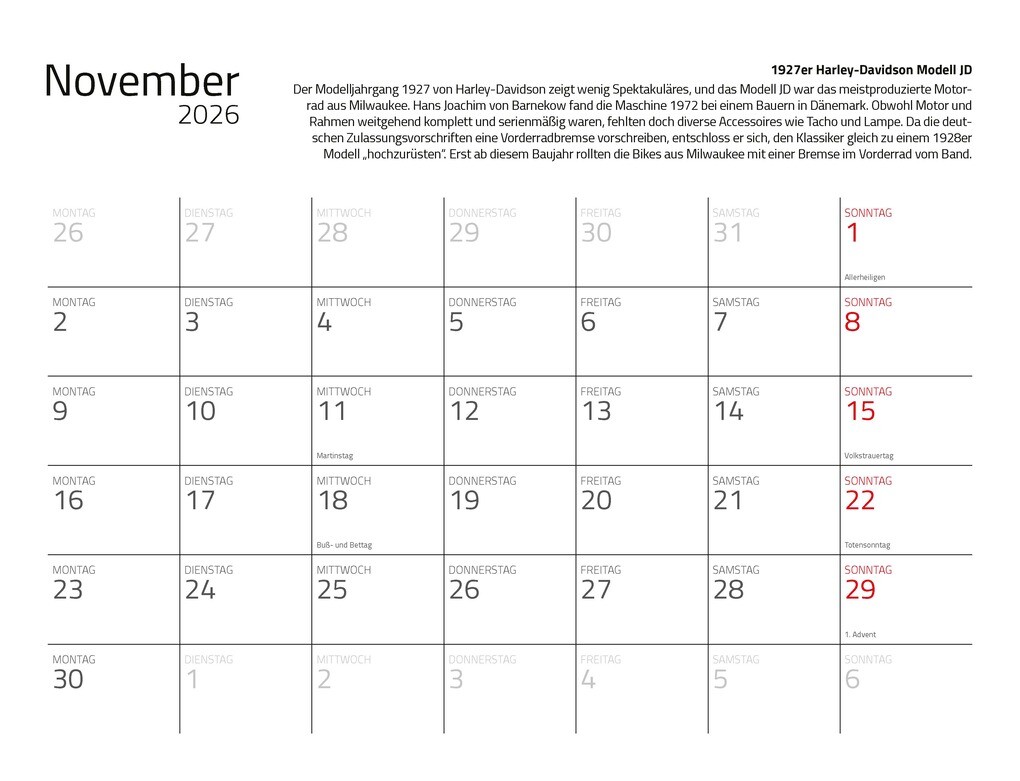 Weitere Ansicht: Kalender Best of Harley Davidson 2026 Eintragkalender | Dieter Rebmann