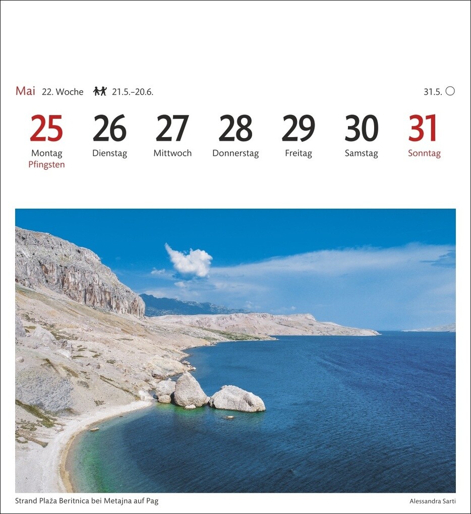 Weitere Ansicht: Kroatien Sehnsuchtskalender 2026 - Wochenkalender mit 53 Postkarten