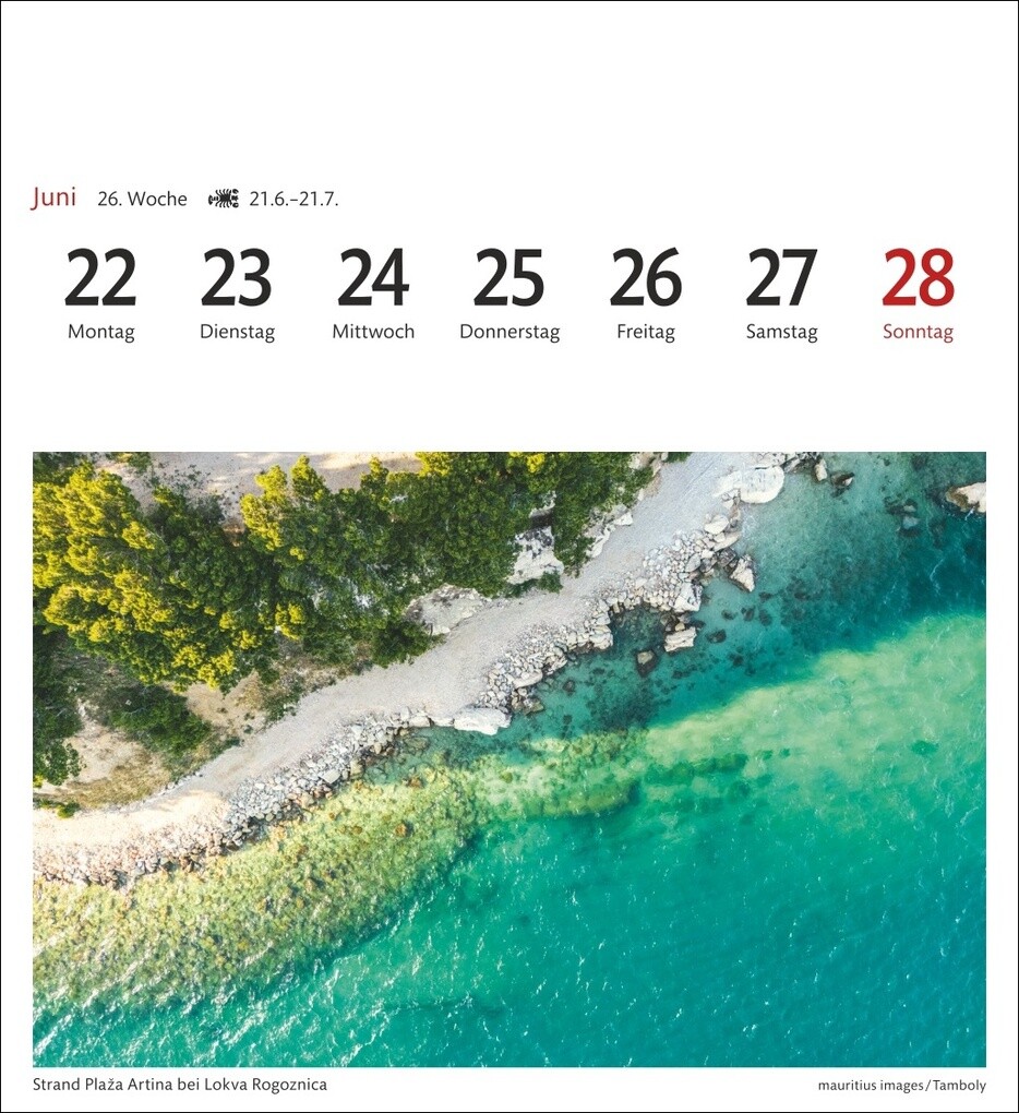 Weitere Ansicht: Kroatien Sehnsuchtskalender 2026 - Wochenkalender mit 53 Postkarten