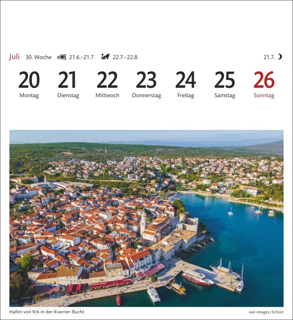 Weitere Ansicht: Kroatien Sehnsuchtskalender 2026 - Wochenkalender mit 53 Postkarten