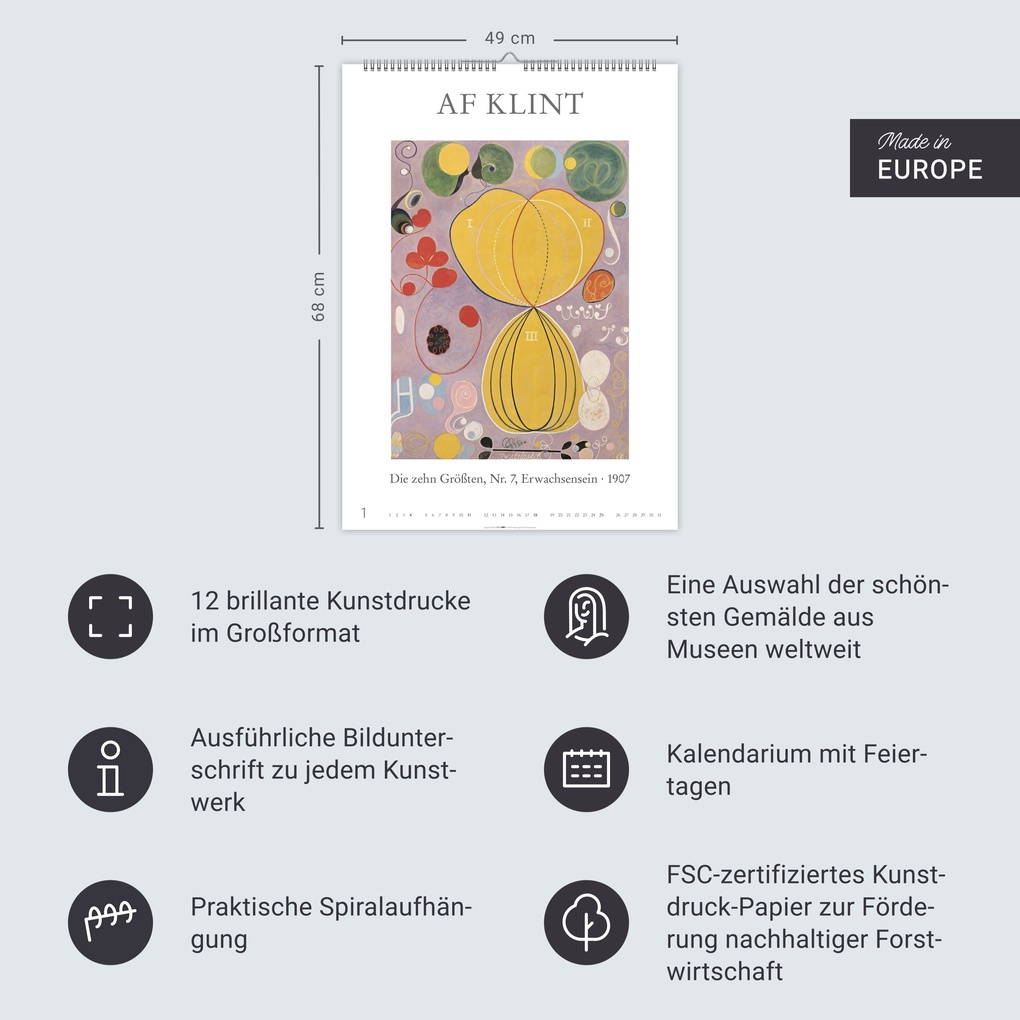 Weitere Ansicht: Poster Art Kalender 2026 - Monet, Van Gogh, Matisse, Kandinsky