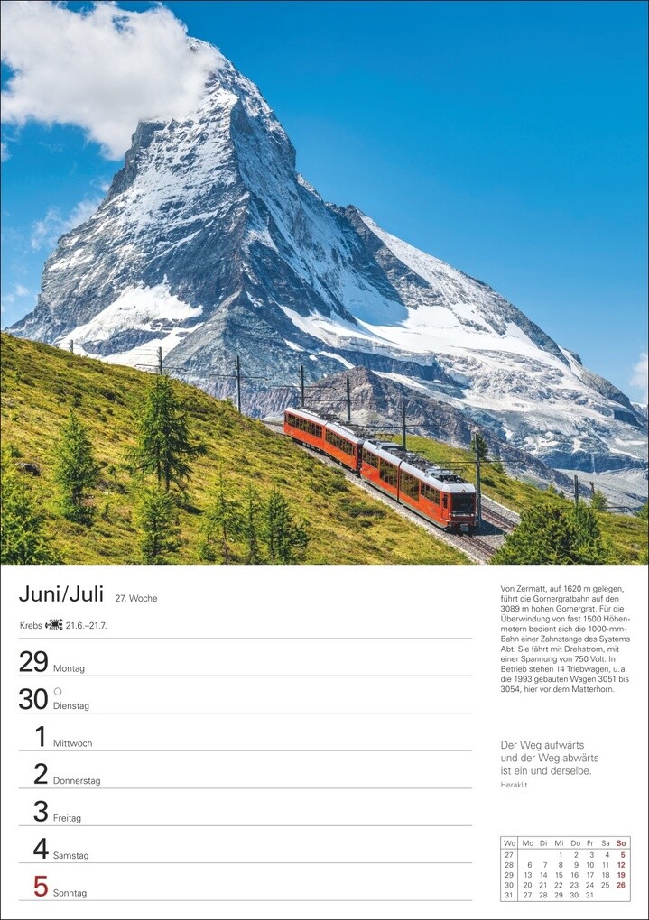 Weitere Ansicht: Eisenbahnen Wochenplaner 2026 - 53 faszinierende Fotografien | Jörn Schramm