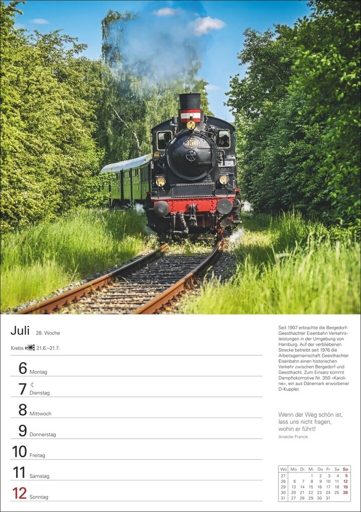 Weitere Ansicht: Eisenbahnen Wochenplaner 2026 - 53 faszinierende Fotografien | Jörn Schramm