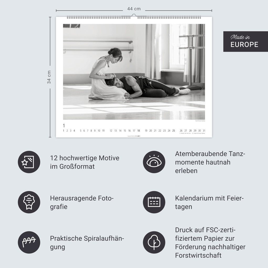 Weitere Ansicht: Ballettsaal - Stuttgarter Ballett Kalender 2026