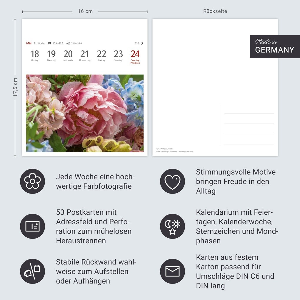Weitere Ansicht: Blumenpracht Postkartenkalender 2026 - Wochenkalender mit 53 Postkarten