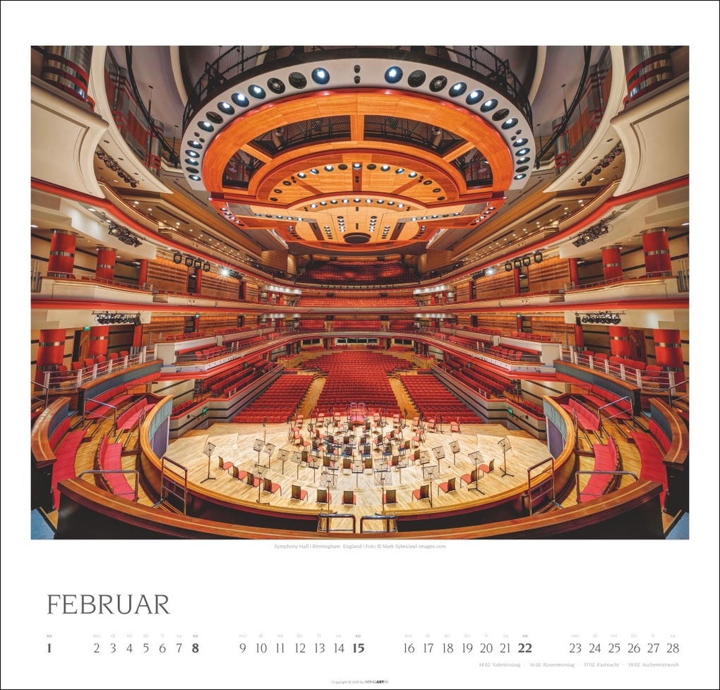 Weitere Ansicht: Die schönsten Konzertsäle Kalender 2026