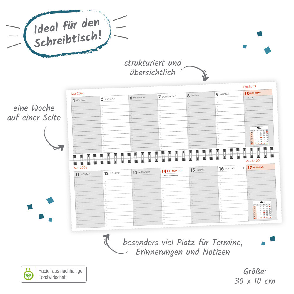 Weitere Ansicht: Trötsch Schreibtischquerkalender 1 2026