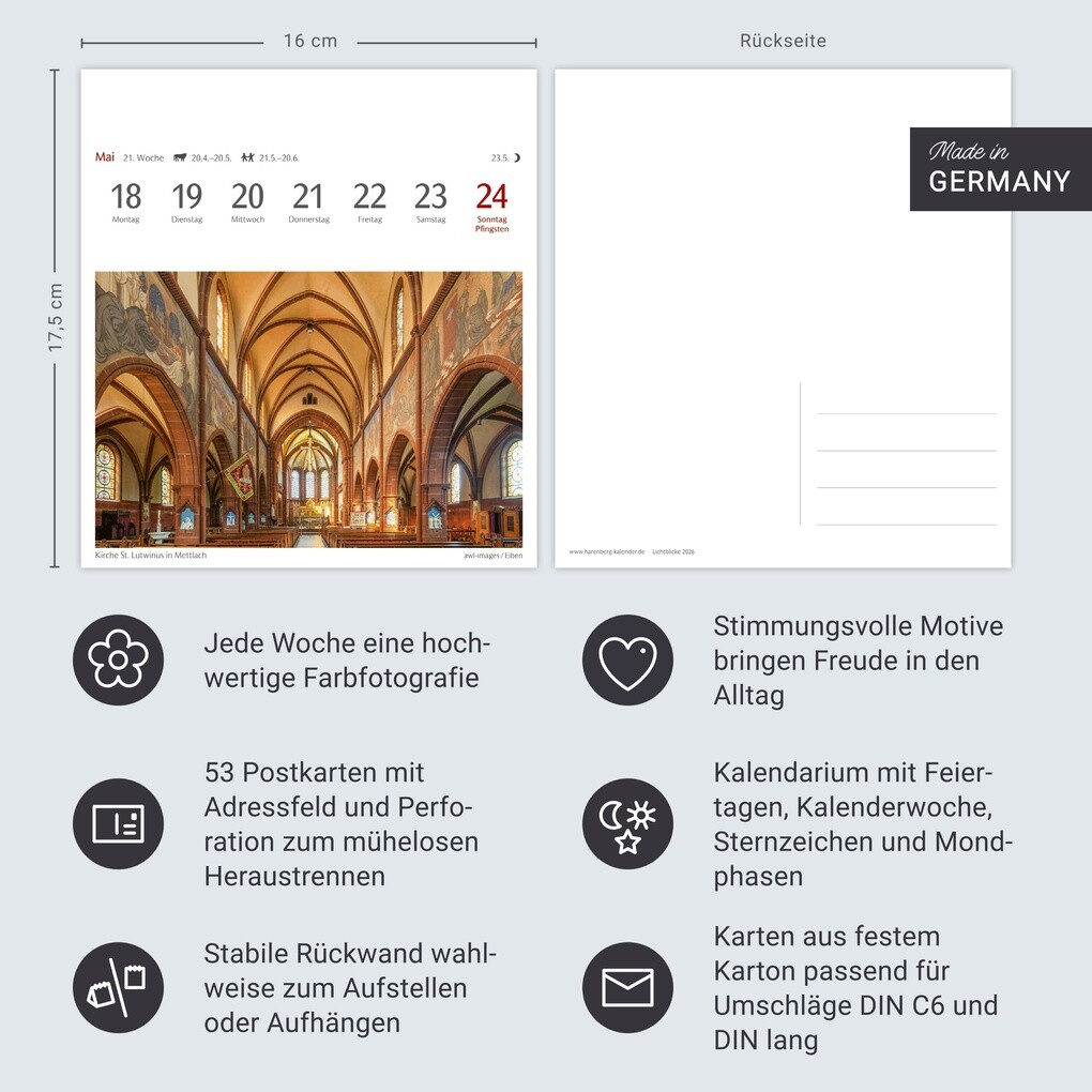 Weitere Ansicht: Lichtblicke Postkartenkalender 2026 - Wochenkalender mit 53 Postkarten