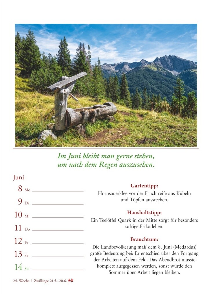 Weitere Ansicht: Bauernweisheiten Wochenkalender 2026 - Bauernregeln, Brauchtum, Gartentipps, Haushaltstipps | Jochen Dilling