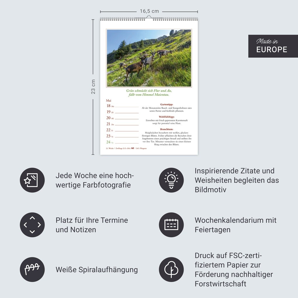 Weitere Ansicht: Bauernweisheiten Wochenkalender 2026 - Bauernregeln, Brauchtum, Gartentipps, Haushaltstipps | Jochen Dilling