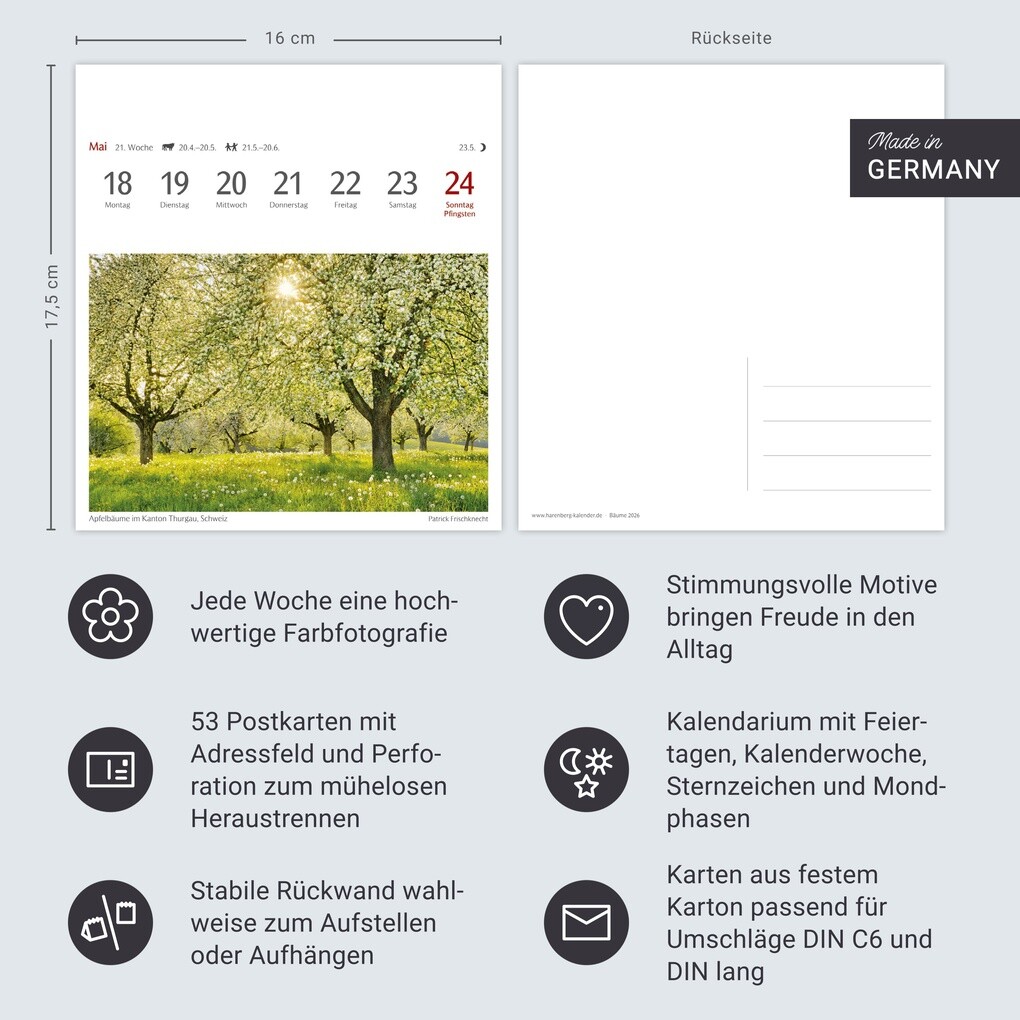 Weitere Ansicht: Bäume Postkartenkalender 2026 - Wochenkalender mit 53 Postkarten