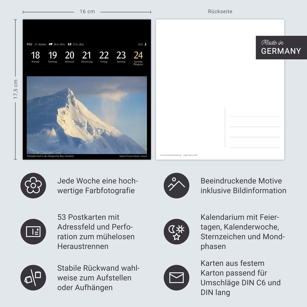 Weitere Ansicht: Magic Nature Postkartenkalender Kalender 2026 - Kalender mit 53 Postkarten