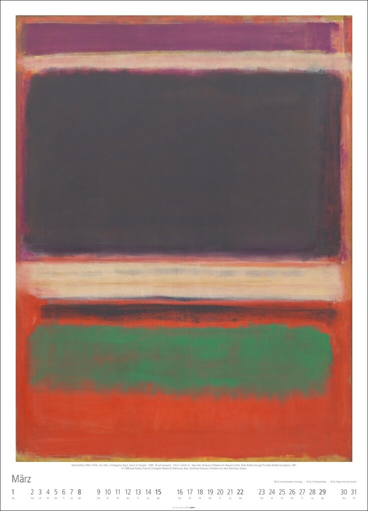 Weitere Ansicht: Mark Rothko Kalender 2026 | Mark Rothko