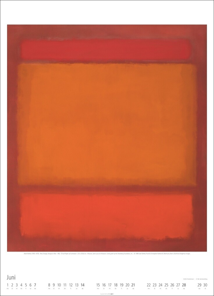 Weitere Ansicht: Mark Rothko Kalender 2026 | Mark Rothko