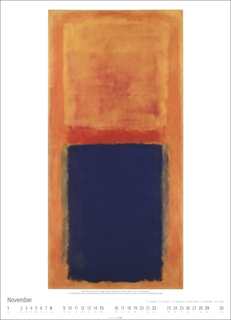 Weitere Ansicht: Mark Rothko Kalender 2026 | Mark Rothko