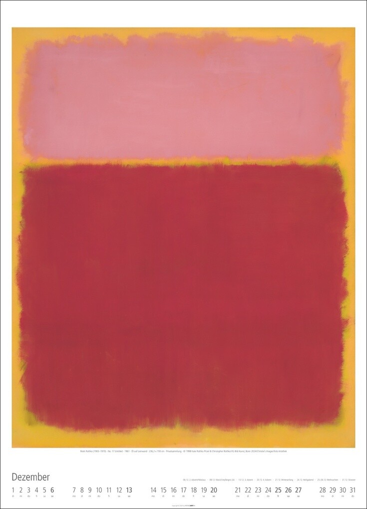 Weitere Ansicht: Mark Rothko Kalender 2026 | Mark Rothko