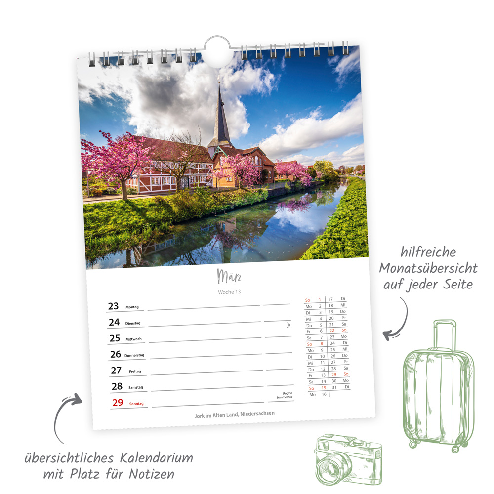 Weitere Ansicht: Trötsch Wochenkalender zum Hängen Deutschlandreise 2026