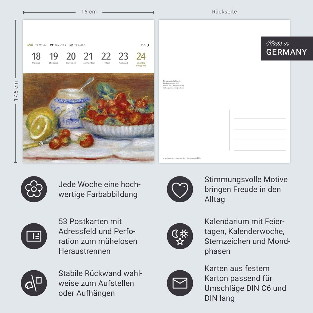 Weitere Ansicht: Kunstgenuss Postkartenkalender 2026 - Kalender mit 53 Kunstpostkarten