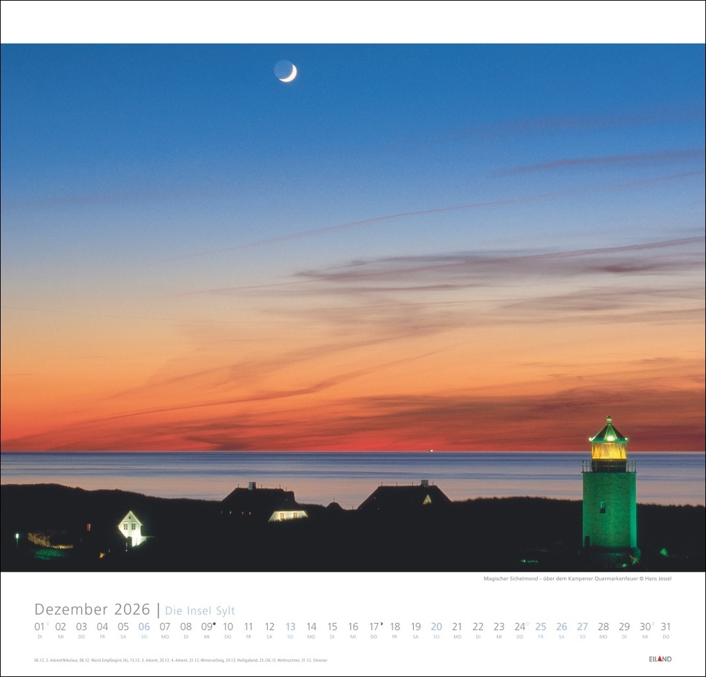 Weitere Ansicht: Die Insel Sylt Edition Kalender 2026 - Hans Jessel