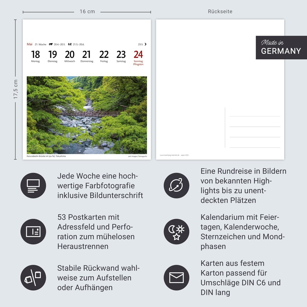 Weitere Ansicht: Japan Sehnsuchtskalender 2026 - Wochenkalender mit 53 Postkarten