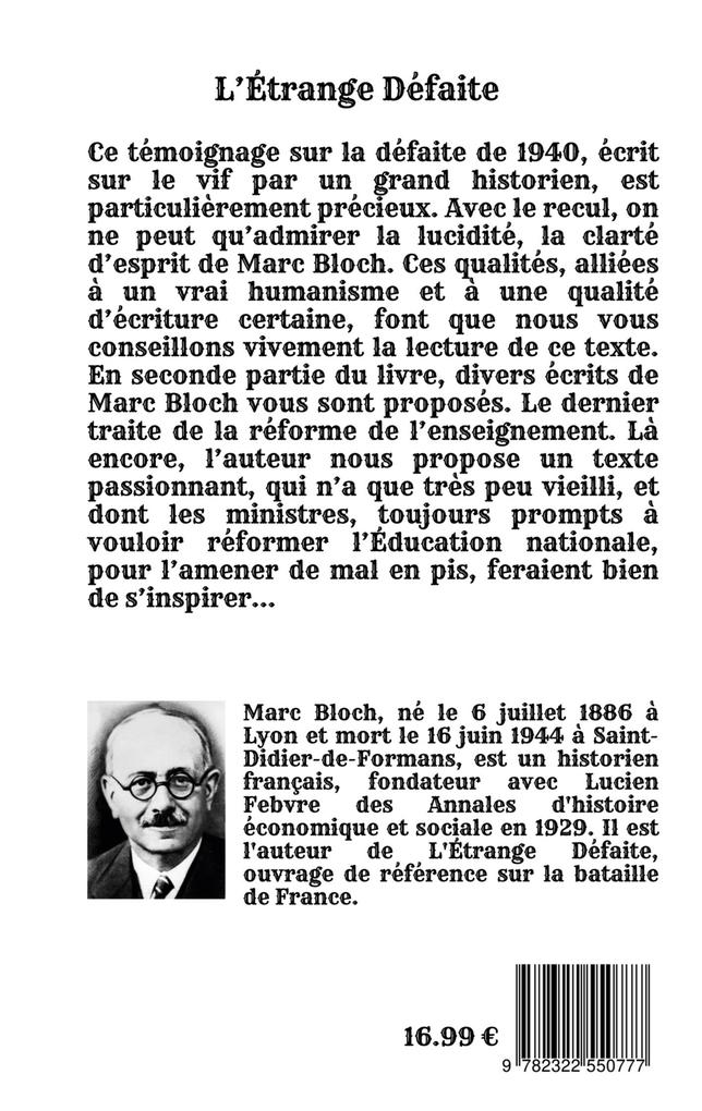Weitere Ansicht: L'étrange défaite | Marc Bloch