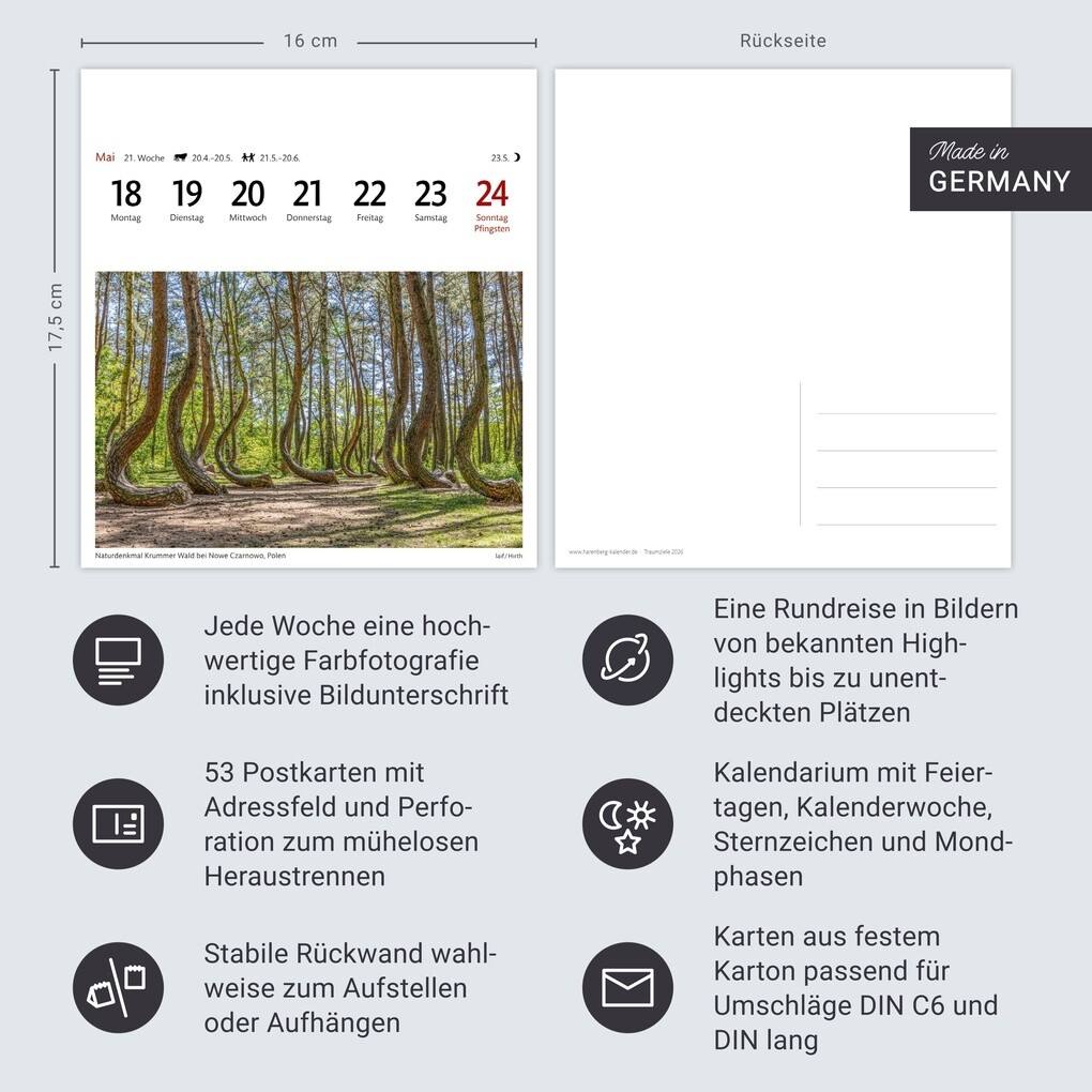 Weitere Ansicht: Traumziele Sehnsuchtskalender 2026 - Wochenkalender mit 53 Postkarten