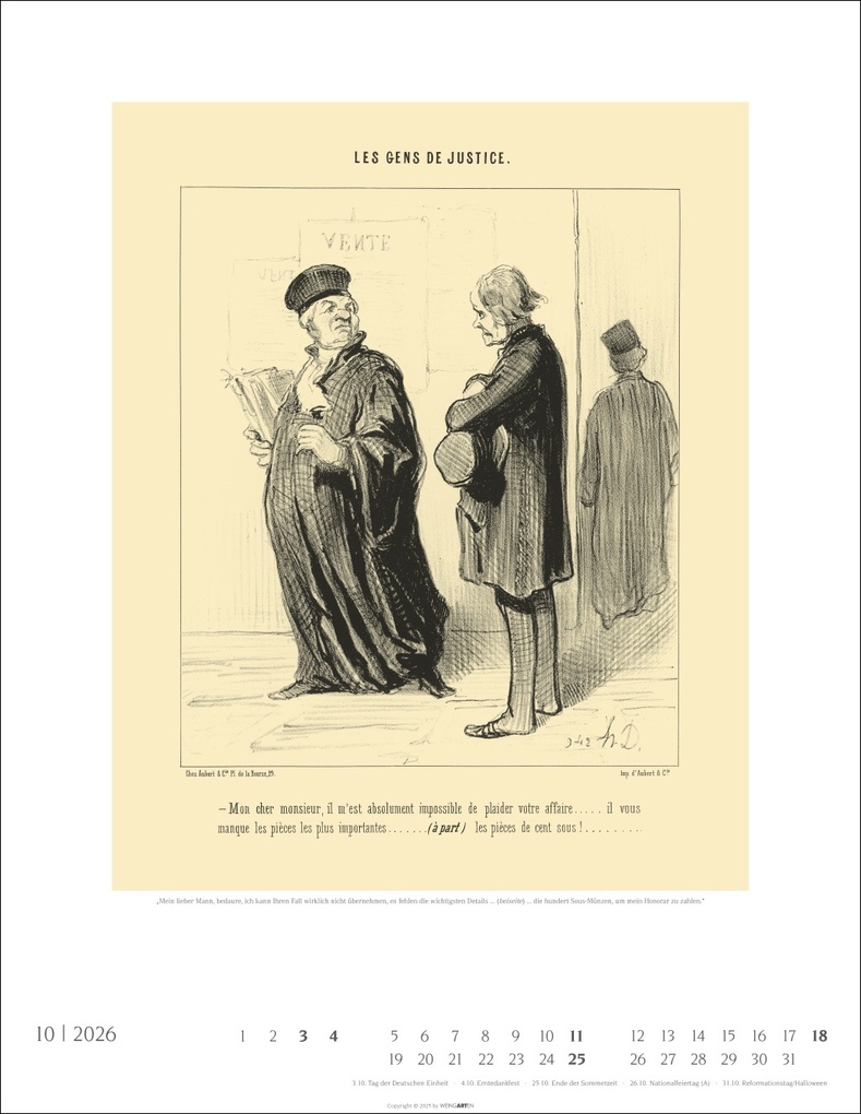 Weitere Ansicht: Honoré Daumier: Die Juristen Kalender 2026