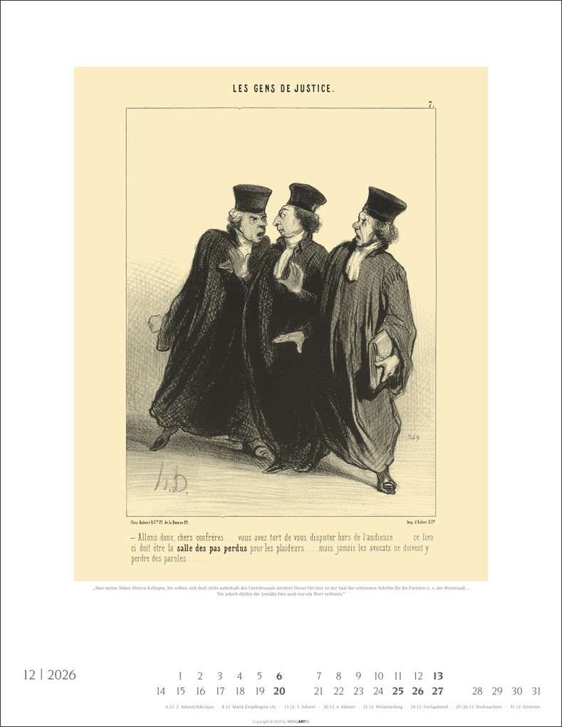 Weitere Ansicht: Honoré Daumier: Die Juristen Kalender 2026