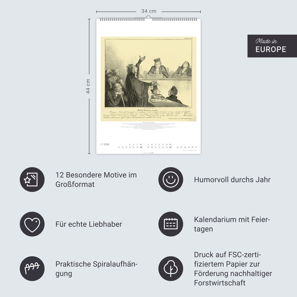 Weitere Ansicht: Honoré Daumier: Die Juristen Kalender 2026