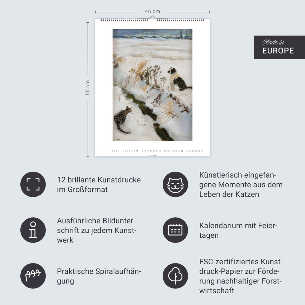 Weitere Ansicht: Katzen in der Kunst Edition Kalender 2026