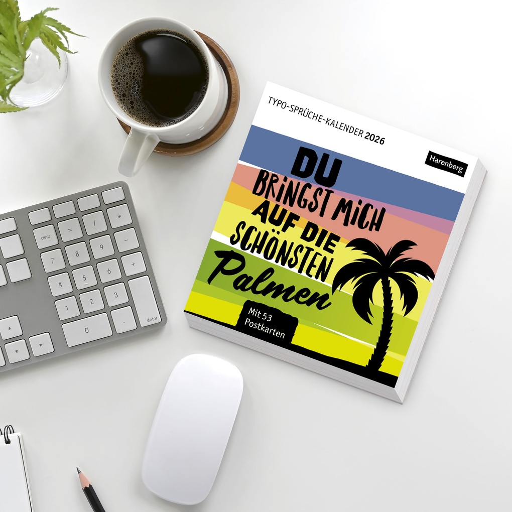 Weitere Ansicht: Typo-Sprüche-Kalender Postkartenkalender 2026 - Mit 53 Postkarten