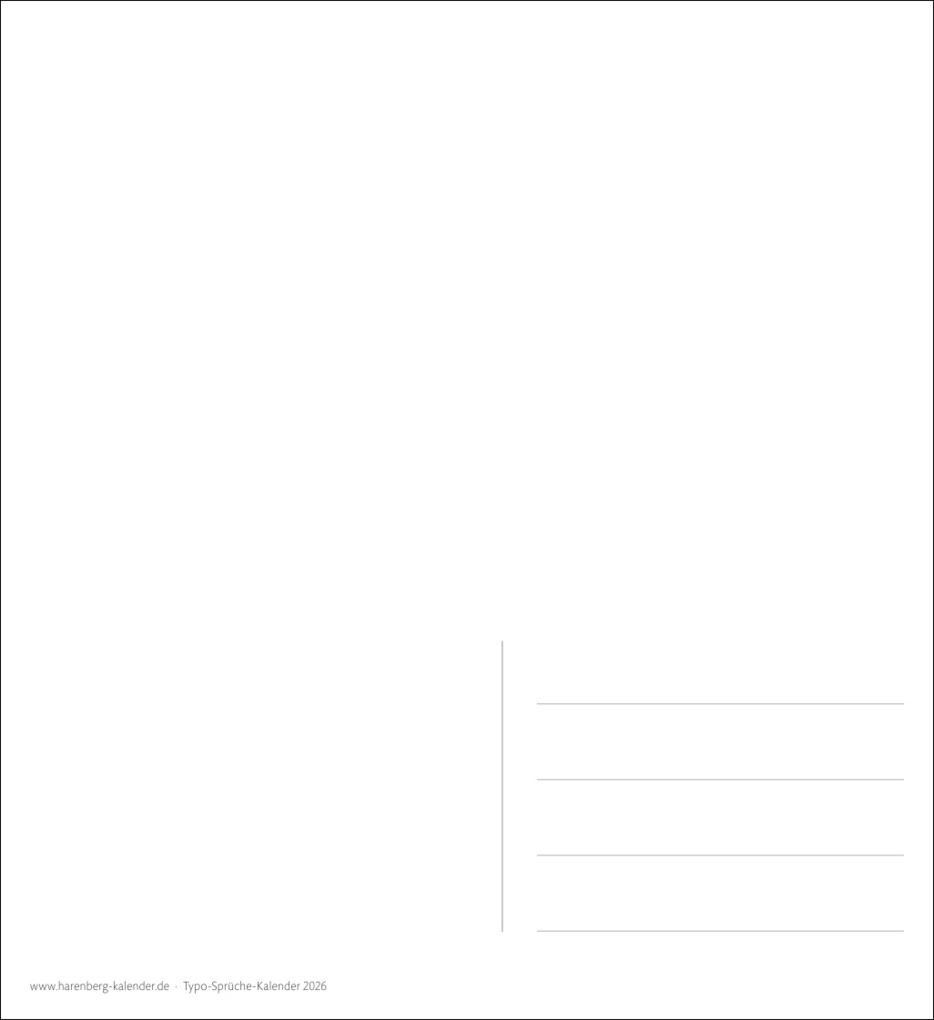 Weitere Ansicht: Typo-Sprüche-Kalender Postkartenkalender 2026 - Mit 53 Postkarten