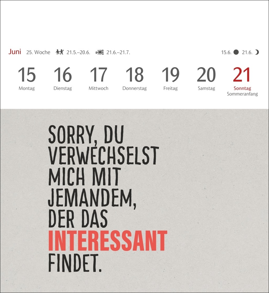 Weitere Ansicht: Typo-Sprüche-Kalender Postkartenkalender 2026 - Mit 53 Postkarten