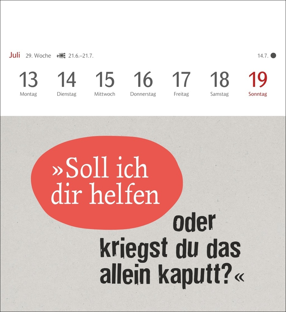 Weitere Ansicht: Typo-Sprüche-Kalender Postkartenkalender 2026 - Mit 53 Postkarten