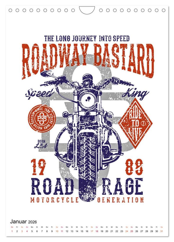 Weitere Ansicht: Motorrad - nostalgische Poster (Wandkalender 2026 DIN A4 hoch), CALVENDO Monatskalender | Peter Roder, Calvendo