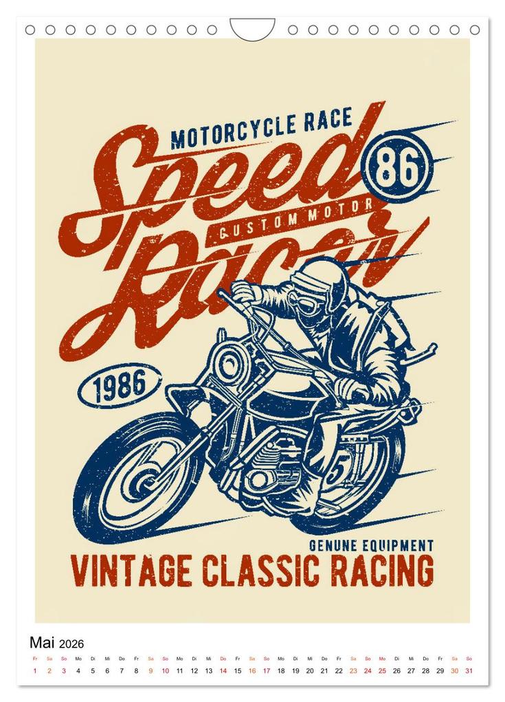 Weitere Ansicht: Motorrad - nostalgische Poster (Wandkalender 2026 DIN A4 hoch), CALVENDO Monatskalender | Peter Roder, Calvendo