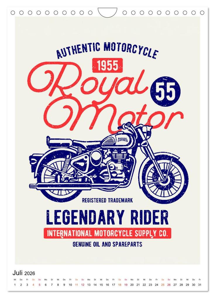 Weitere Ansicht: Motorrad - nostalgische Poster (Wandkalender 2026 DIN A4 hoch), CALVENDO Monatskalender | Peter Roder, Calvendo