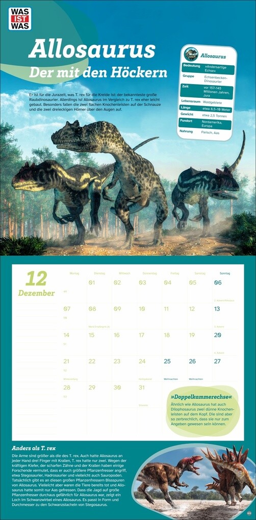 Weitere Ansicht: WAS IST WAS Dinosaurier Broschurkalender 2026