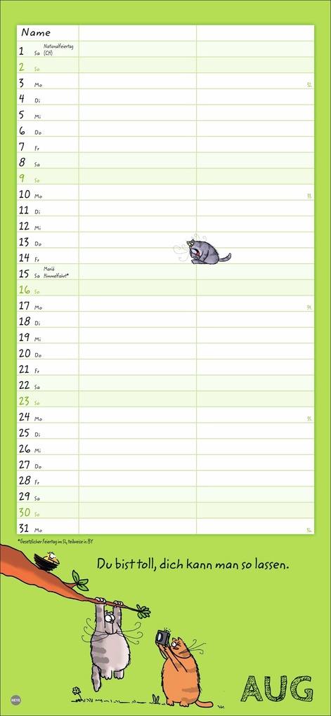 Weitere Ansicht: Catzz Planer für zwei 2026 | Alexander Holzach